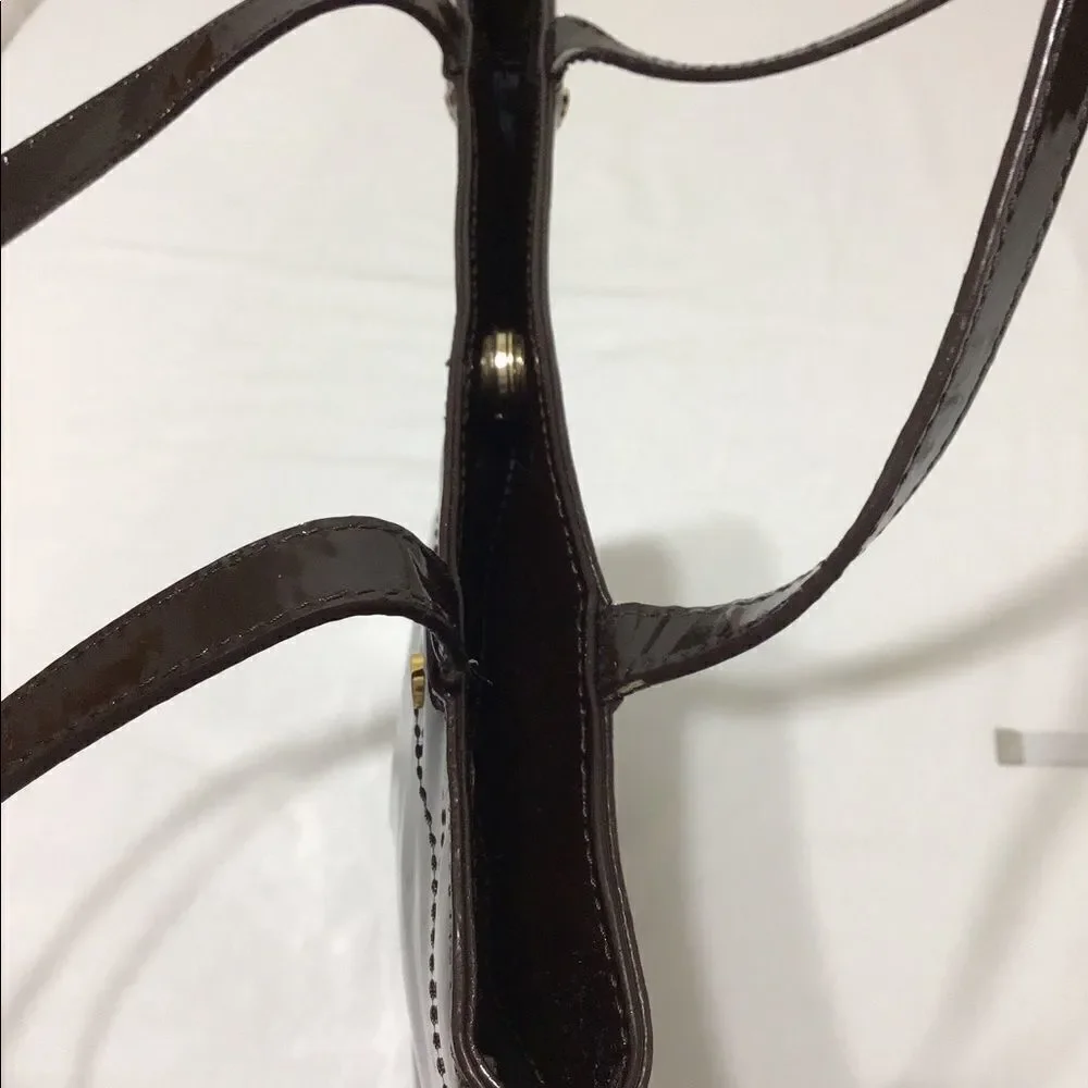 Tory Burch Brown Patent Leather Oversized Tote Bag